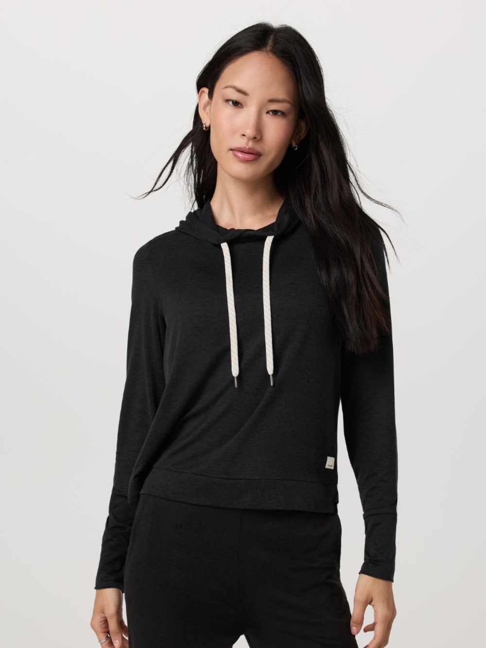 Vuori Halo Esssential Hoodie Pullover Women's size L Black Heather